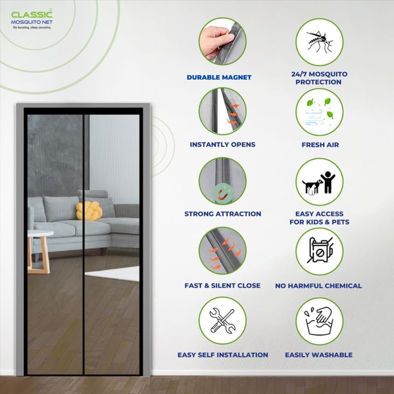 Mesh Screen Net Home Magnetic Foldable Anti Mosquito Door Curtains