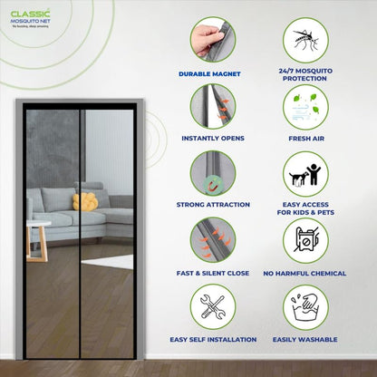 Mesh Screen Net Home Magnetic Foldable Anti Mosquito Door Curtains