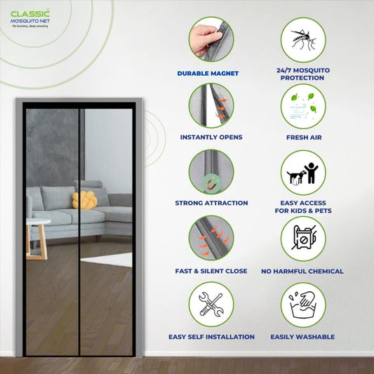 Mesh Screen Net Home Magnetic Foldable Anti Mosquito Door Curtains